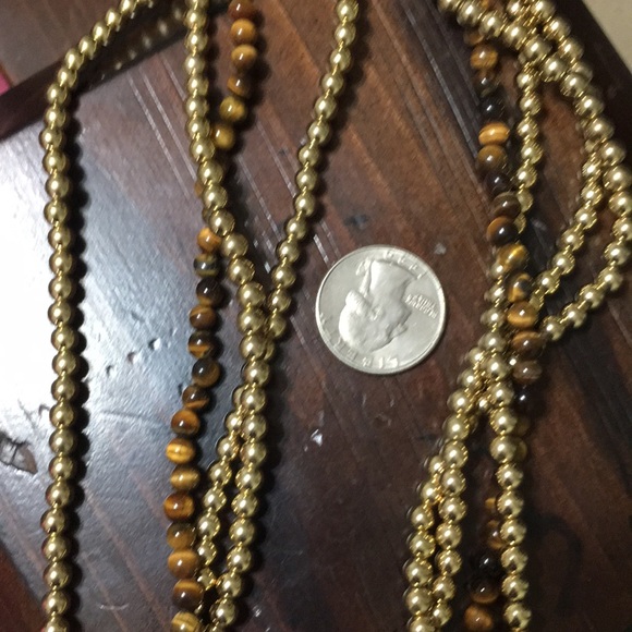 🖤Tigereye💕stone n gold beads necklace - Picture 6 of 7